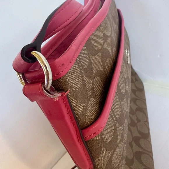 Coach Tan and Pink Crossbody Bag - Picture 12 of 16